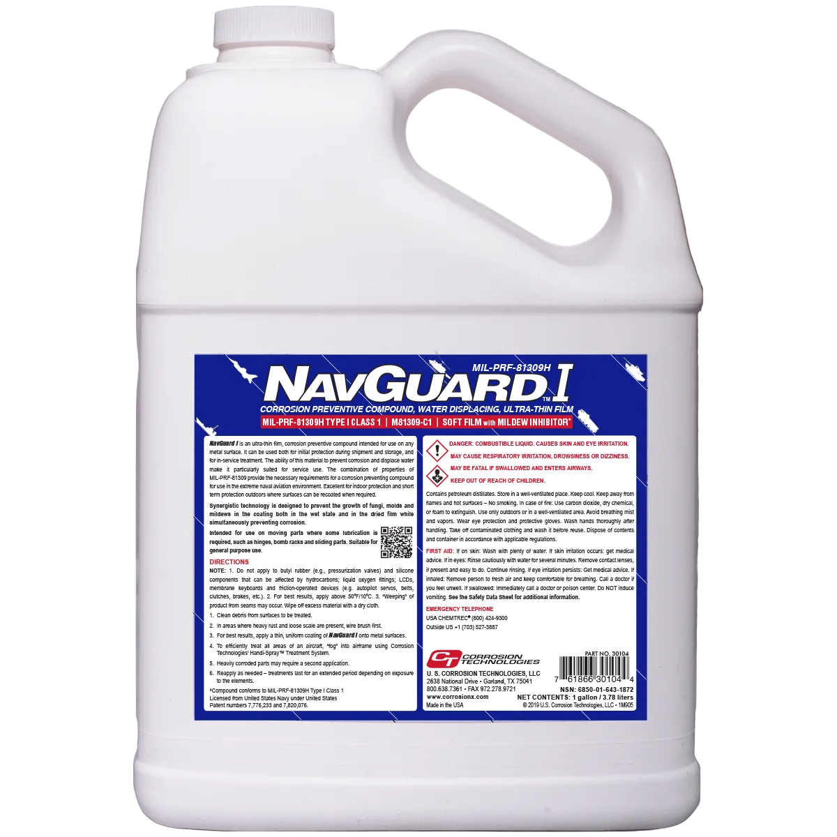 NavGuard® I - MIL-PRF-81309H Type I Qualified Corrosion Prevention Compound with mildew inhibitor